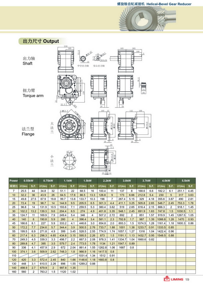 錐齒輪減速機尺寸圖